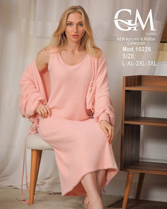 طقم شتوي صوف قطعتين ناعم – موديل 10226 من GM Fashion – مقاسات حتى 3XL