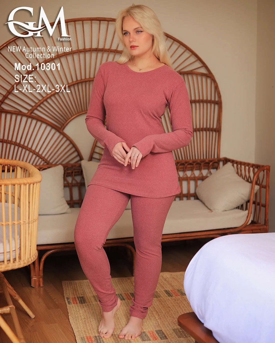 طقم بيجامة شتوي نسائي GM Fashion | موديل 10301 بـ 6 ألوان