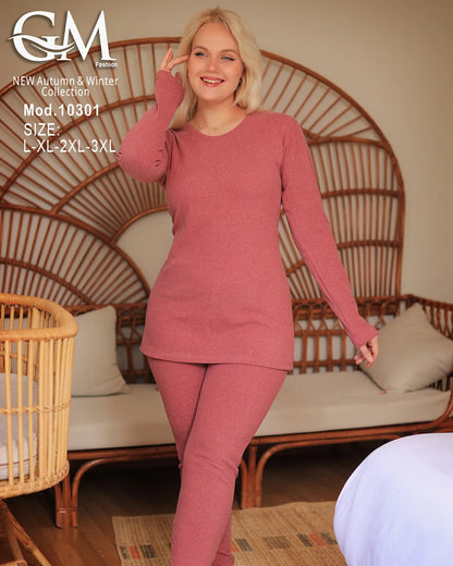 طقم بيجامة شتوي نسائي GM Fashion | موديل 10301 بـ 6 ألوان