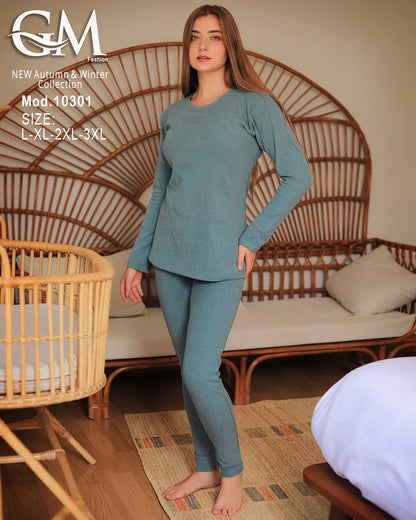 طقم بيجامة شتوي نسائي GM Fashion | موديل 10301 بـ 6 ألوان