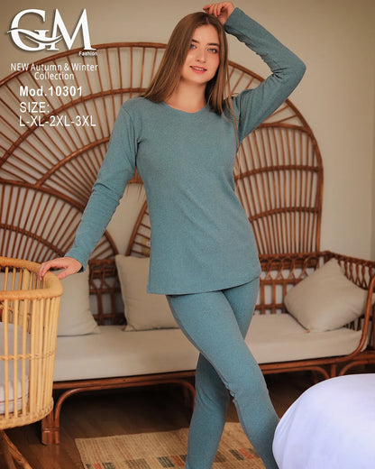 طقم بيجامة شتوي نسائي GM Fashion | موديل 10301 بـ 6 ألوان