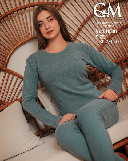 طقم بيجامة شتوي نسائي GM Fashion | موديل 10301 بـ 6 ألوان