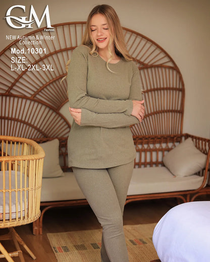 طقم بيجامة شتوي نسائي GM Fashion | موديل 10301 بـ 6 ألوان