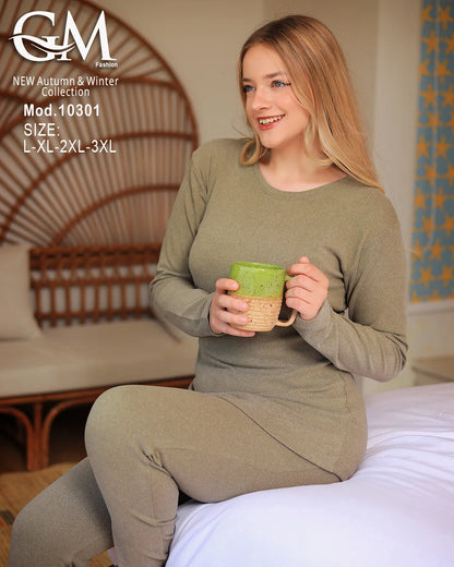 طقم بيجامة شتوي نسائي GM Fashion | موديل 10301 بـ 6 ألوان