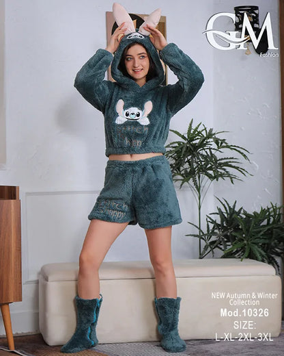 أفرول شتوي حريمي عملي ودافئ – GM Fashion موديل 10326