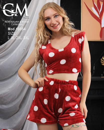 طقم بيجامة شتوية نسائية GM Fashion | موديل 10354 من 4 قطع