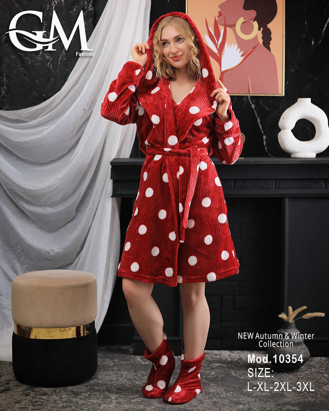 طقم بيجامة شتوية نسائية GM Fashion | موديل 10354 من 4 قطع