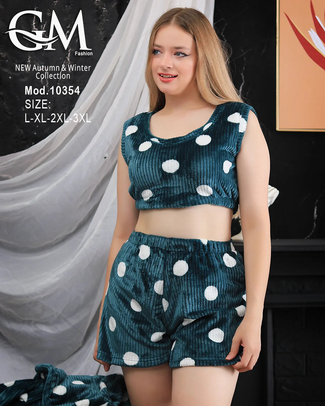 طقم بيجامة شتوية نسائية GM Fashion | موديل 10354 من 4 قطع