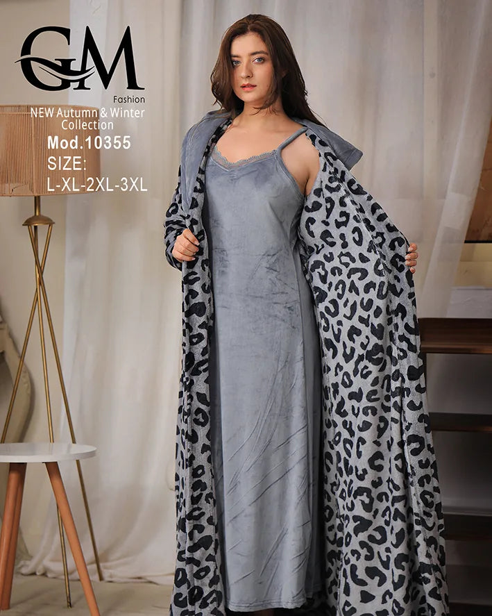 روب شتوي ناعم مع لانجري داخلي – موديل 10355 – GM Fashion – مقاسات حتى 3XL
