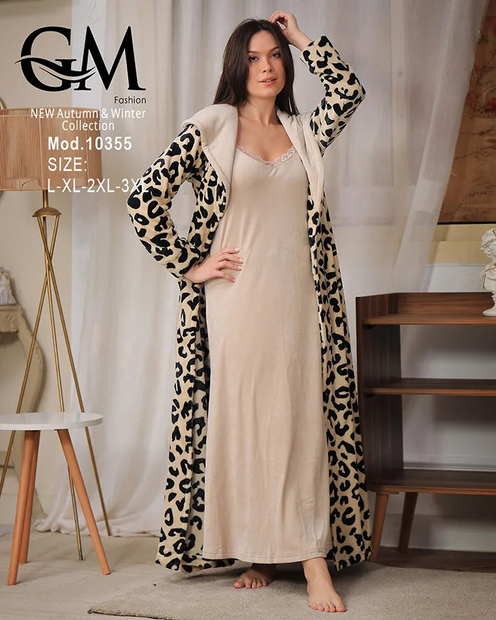 روب شتوي ناعم مع لانجري داخلي – موديل 10355 – GM Fashion – مقاسات حتى 3XL