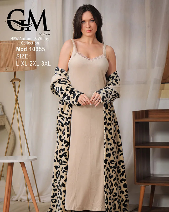 روب شتوي ناعم مع لانجري داخلي – موديل 10355 – GM Fashion – مقاسات حتى 3XL