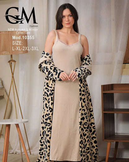 روب شتوي ناعم مع لانجري داخلي – موديل 10355 – GM Fashion – مقاسات حتى 3XL