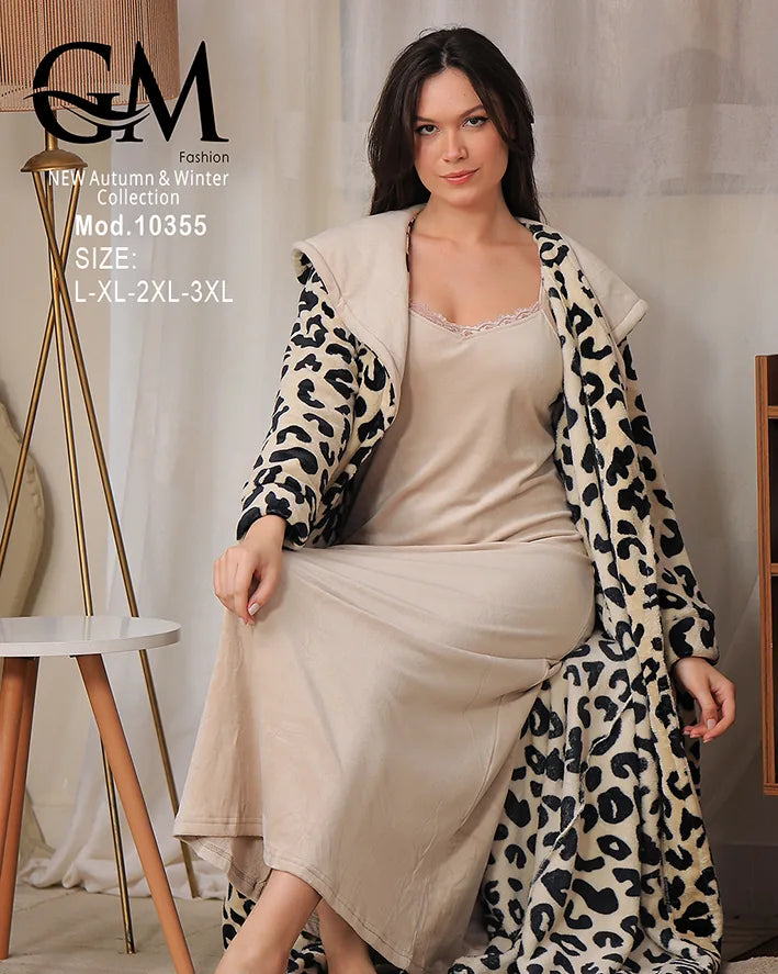 روب شتوي ناعم مع لانجري داخلي – موديل 10355 – GM Fashion – مقاسات حتى 3XL