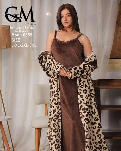 روب شتوي ناعم مع لانجري داخلي – موديل 10355 – GM Fashion – مقاسات حتى 3XL