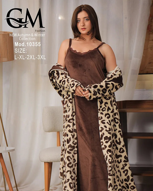 روب شتوي ناعم مع لانجري داخلي – موديل 10355 – GM Fashion – مقاسات حتى 3XL