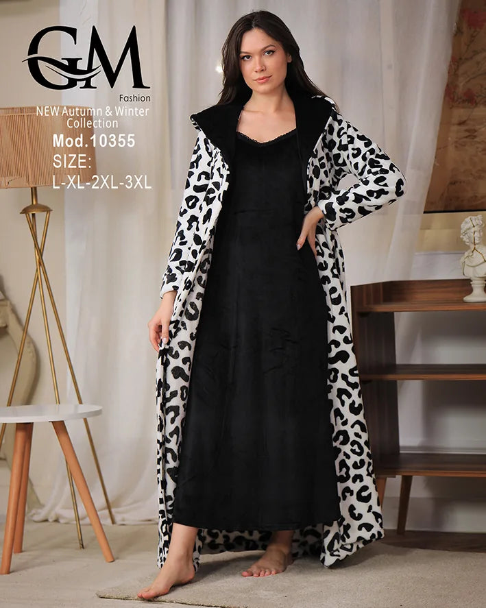 روب شتوي ناعم مع لانجري داخلي – موديل 10355 – GM Fashion – مقاسات حتى 3XL