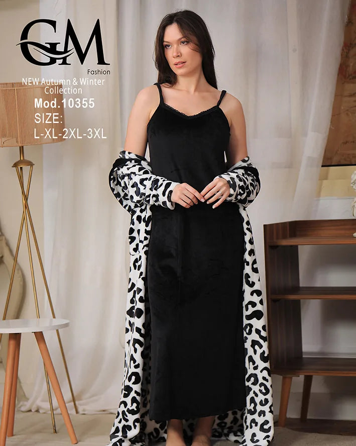 روب شتوي ناعم مع لانجري داخلي – موديل 10355 – GM Fashion – مقاسات حتى 3XL