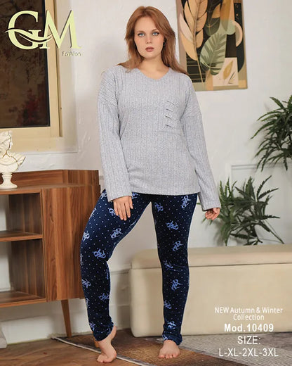 بيجامة شتوي نسائية ناعمة – موديل 10409 – GM Fashion