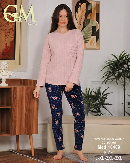 بيجامة شتوي نسائية ناعمة – موديل 10409 – GM Fashion