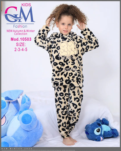 طقم شتوي فرو للأطفال بناتي ببطبطة - هودي وبنطلون | موديل 10503 | GM Kids