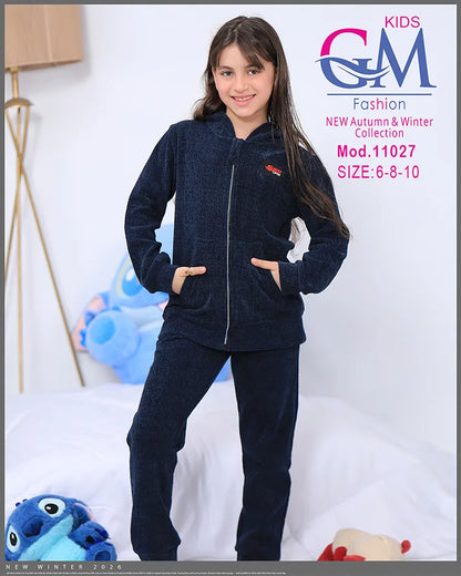 طقم بيجامة بناتي شتوي GM Kids | موديل 11027 بطبعة لطيفة