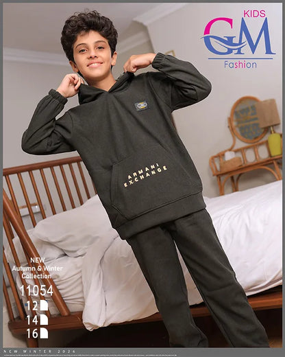 ترنج أولادي مبطن بالقطيفة GM Kids موديل 11054 | طقم شتوي ثقيل للبرد