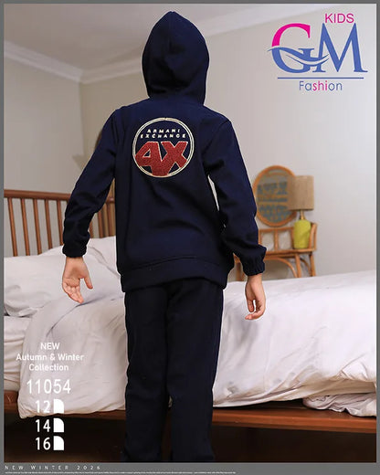 ترنج أولادي مبطن بالقطيفة GM Kids موديل 11054 | طقم شتوي ثقيل للبرد