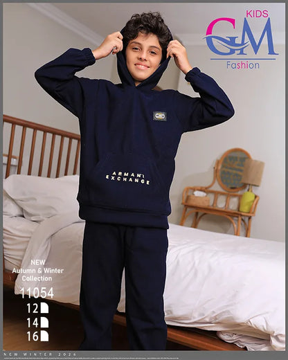 ترنج أولادي مبطن بالقطيفة GM Kids موديل 11054 | طقم شتوي ثقيل للبرد