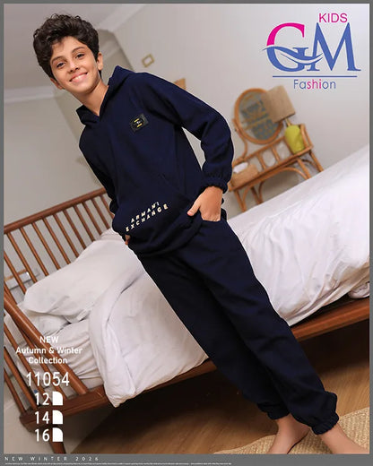 ترنج أولادي مبطن بالقطيفة GM Kids موديل 11054 | طقم شتوي ثقيل للبرد