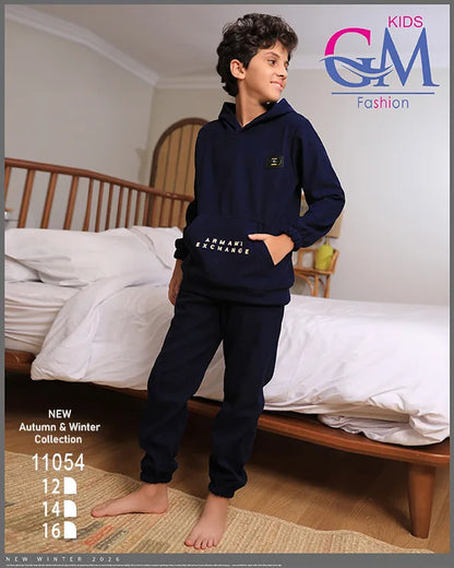 ترنج أولادي مبطن بالقطيفة GM Kids موديل 11054 | طقم شتوي ثقيل للبرد