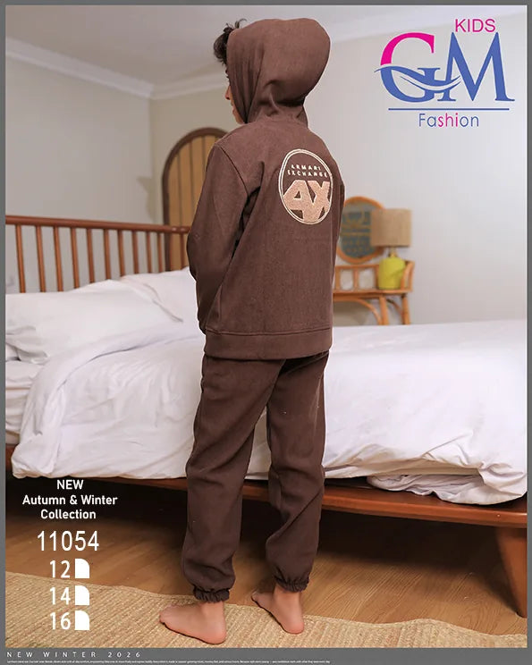 ترنج أولادي مبطن بالقطيفة GM Kids موديل 11054 | طقم شتوي ثقيل للبرد