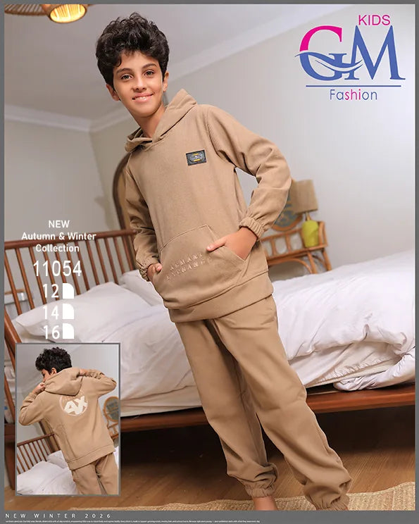 ترنج أولادي مبطن بالقطيفة GM Kids موديل 11054 | طقم شتوي ثقيل للبرد