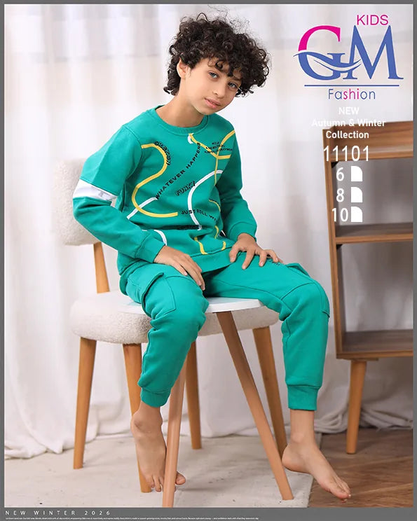 11101 – ترنج أولادي شتوي برسومات عصرية – GM Kids – مقاسات 6 حتى 10 سنوات