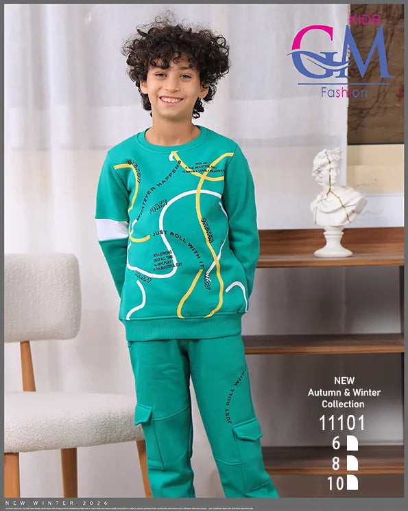 11101 – ترنج أولادي شتوي برسومات عصرية – GM Kids – مقاسات 6 حتى 10 سنوات