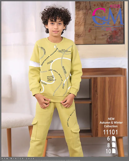 11101 – ترنج أولادي شتوي برسومات عصرية – GM Kids – مقاسات 6 حتى 10 سنوات