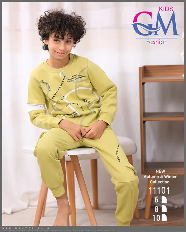 11101 – ترنج أولادي شتوي برسومات عصرية – GM Kids – مقاسات 6 حتى 10 سنوات