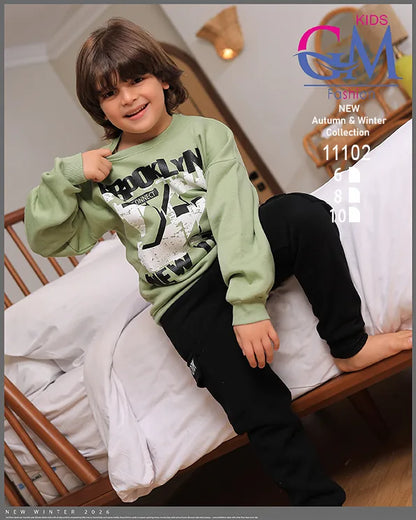 ترنج أولادي قطن شتوي برسمة BROOKLYN | موديل 11102 | GM Kids