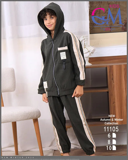 ترنج أولادي شتوي بغطاء رأس – موديل 11105 – GM Kids