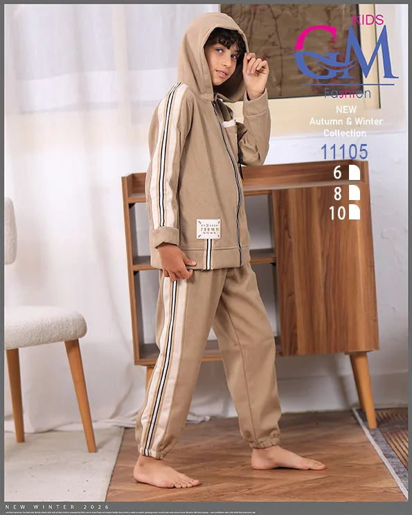ترنج أولادي شتوي بغطاء رأس – موديل 11105 – GM Kids