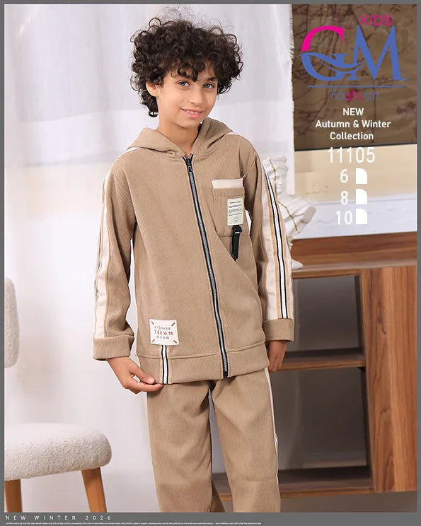 ترنج أولادي شتوي بغطاء رأس – موديل 11105 – GM Kids