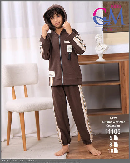 ترنج أولادي شتوي بغطاء رأس – موديل 11105 – GM Kids