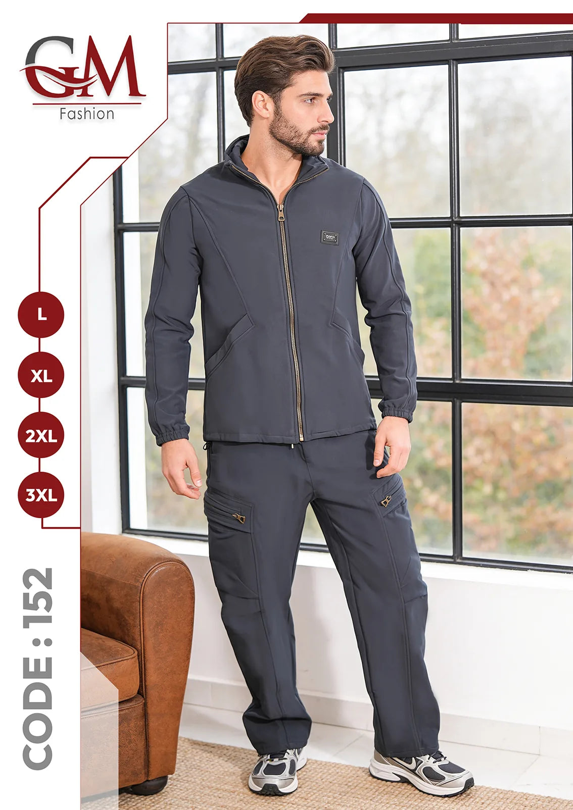 ترنج رجالى شتوى هودى - موديل 152- GM Fashion