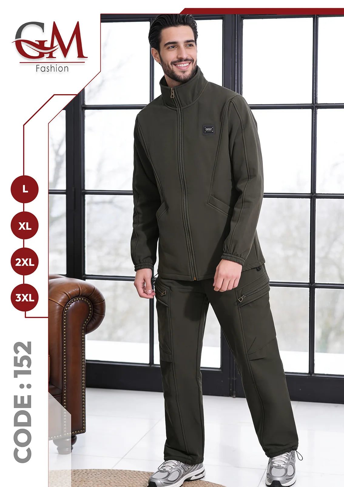 ترنج رجالى شتوى هودى - موديل 152- GM Fashion