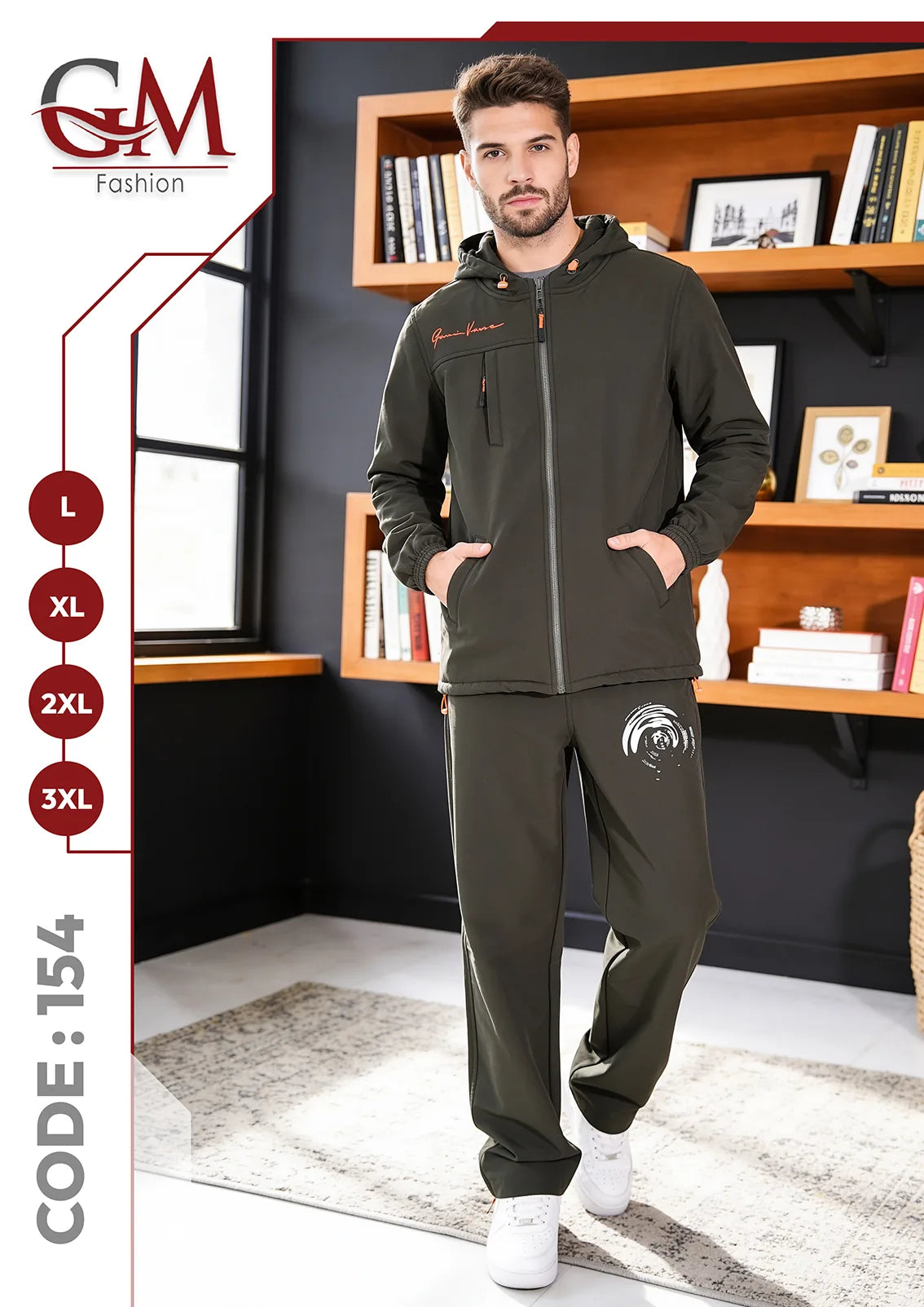 ترنج رجالى شتوى هودى - موديل 154 - GM Fashion