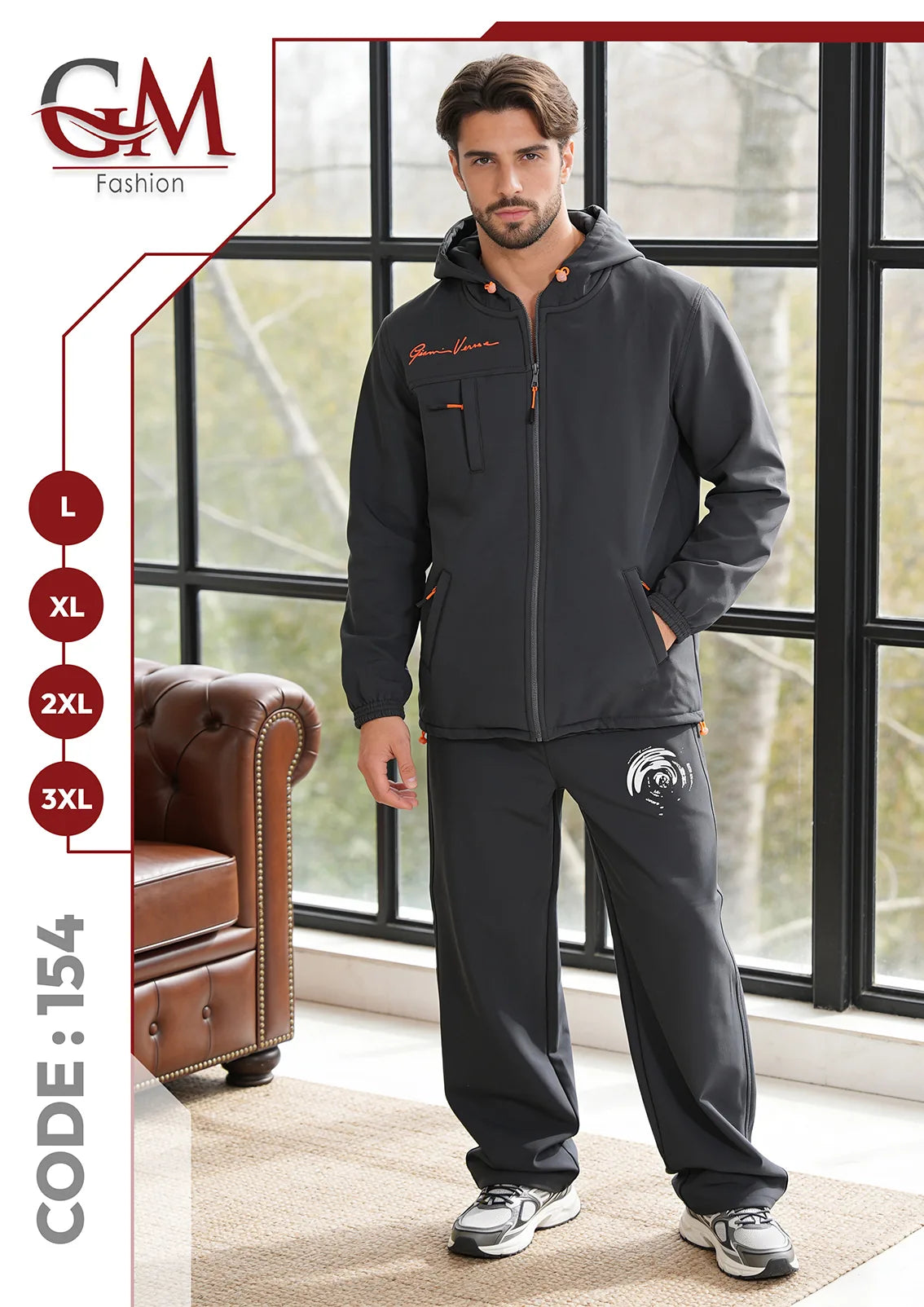 ترنج رجالى شتوى هودى - موديل 154 - GM Fashion