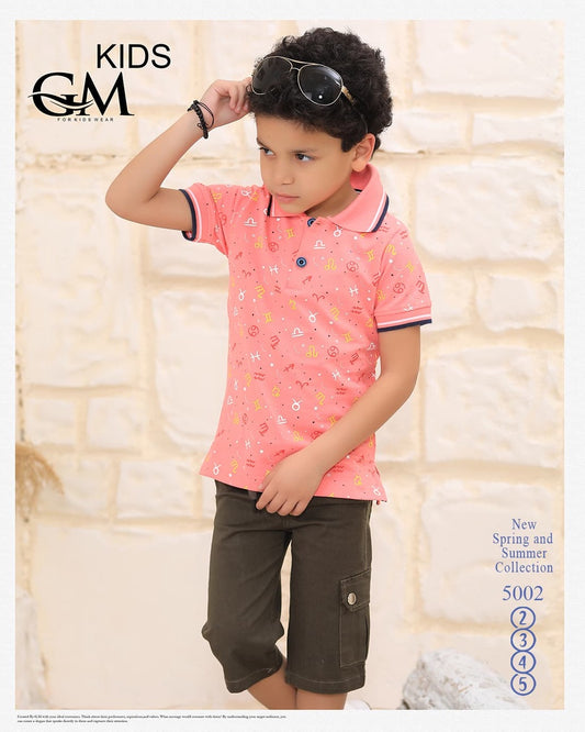 ترنج ولادي صيفي بولو قطن – موديل 5002 من GM Kids