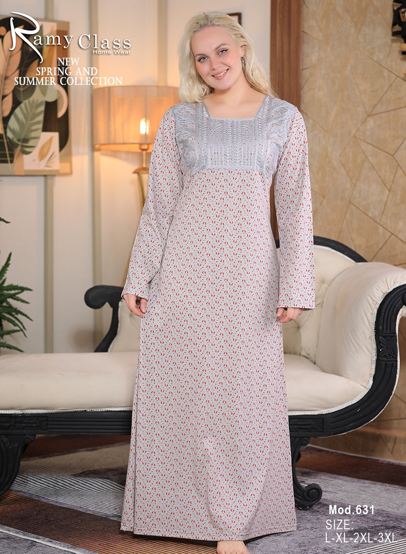 عباية بيت قطن خفيف مطبوع – موديل 631 من Ramy Class