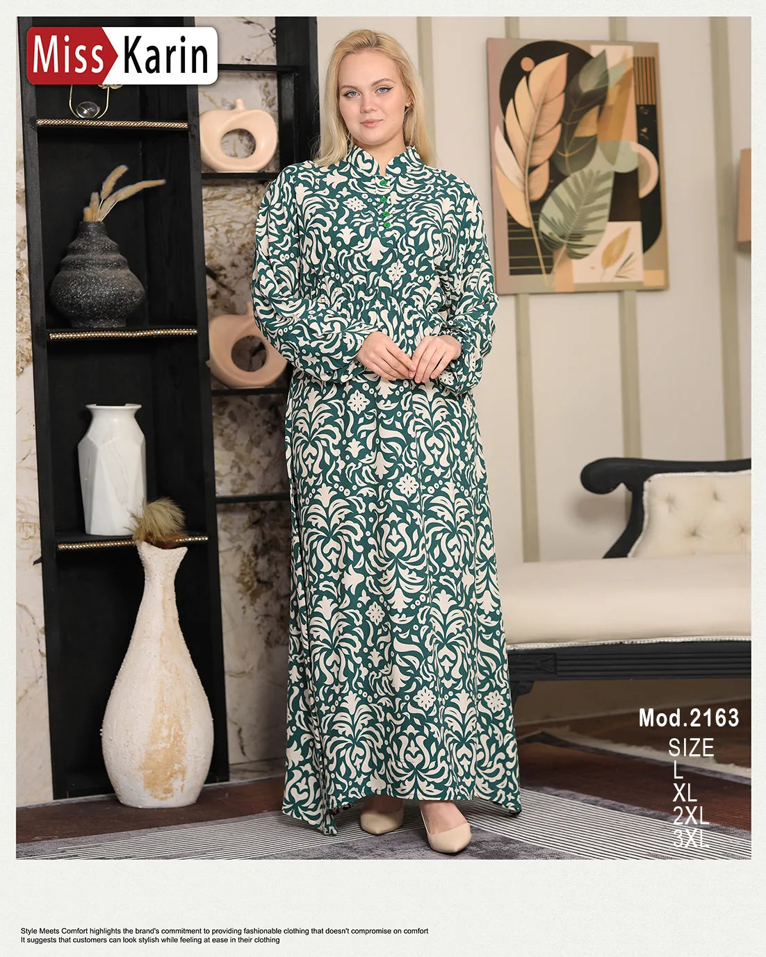 عباية استقبال صيفي بلمسة عصرية – موديل 2163 من Miss Karin