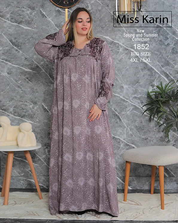 جلابية حريمي مقاسات كبيرة أنيقة | Miss Karin موديل 1852 Big Size