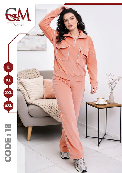 ترنج حريمى شتوى بسوستة و جيوب- موديل 18- GM Fashion